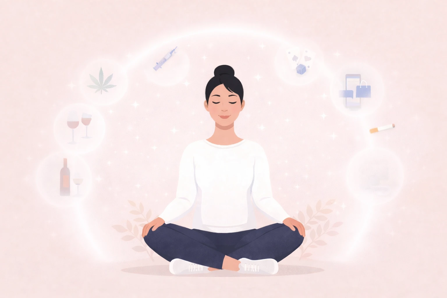 Illustration de l'addiction et du chemin vers l'apaisement et la libération