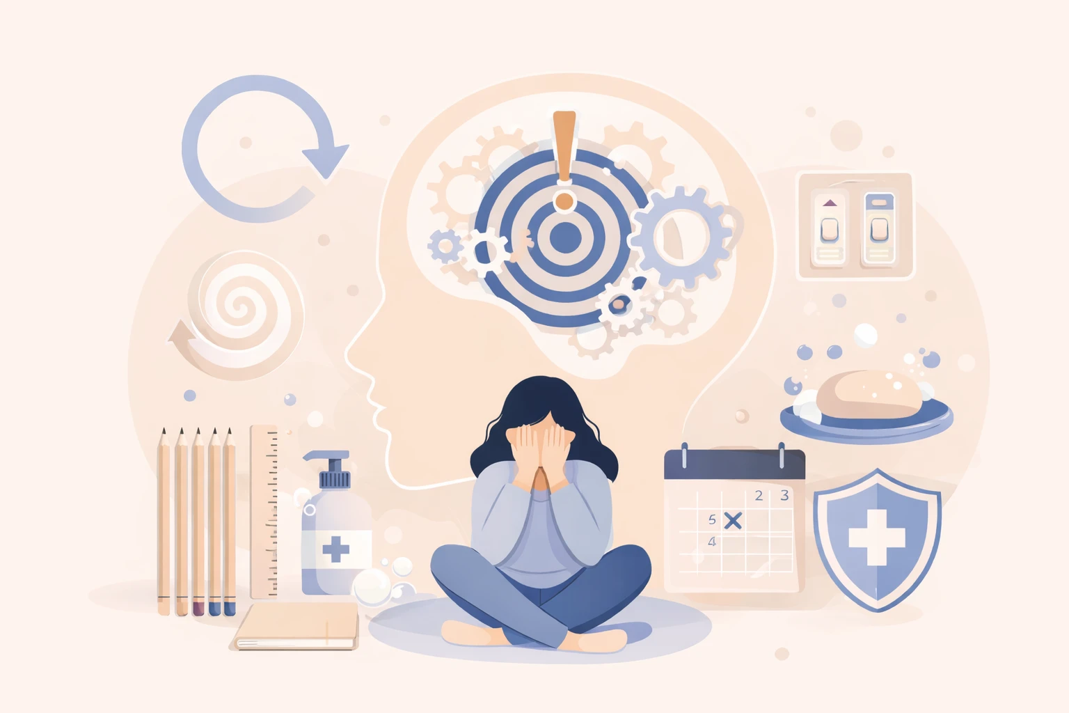 Illustration des pensées obsessionnelles et intrusives